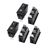 uxcell 5pcs AC 22A/250V 20A/125V SPDT ON-OFF 2 Position Snap In Boat Rocker Switch