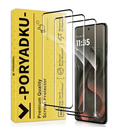 V-PORYADKU 3 Pack for Motorola Edge 2025 Screen Protector (6.70 inches) 9H Tempered Glass Anti-Scratch Fingerprint Unlock HD Clear Case Friendly