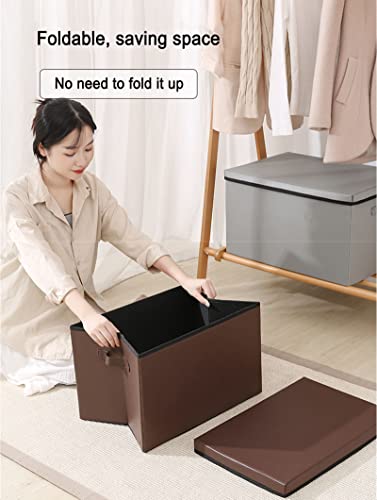 Boîte de rangement en cuir idéale pour placard de chambre et linge - 6