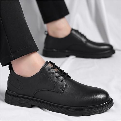 Men's British Style Chunky Sole Oxford Dress Shoes Workwear Casual Comfortable Leather Boots2