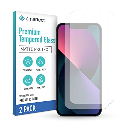 SmarTect Schutzglas [2 STÜCK - MATT] kompatibel mit iPhone 13 mini - Tempered Glass 9H - Schutzfolie blasenfrei - Display Glas Anti Fingerabdruck Cover