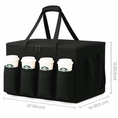 Image of Catering Bag for doordash uber eats 22x14x13 Insulated Food Delivery Bag with Cup Holders /Drink Carriers Premium XXL, Beverages, Grocery, Pizza, Commercial Quality Hot and Cold hot Boxes