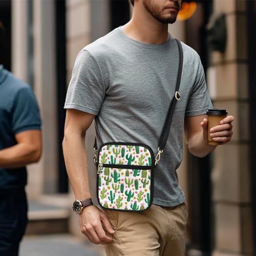 COEQINE Leather Messenger Bag for Men for Work Waterproof Crossbody Bag Adult Aesthetic Small Shing Bag for Cell Phone Case3