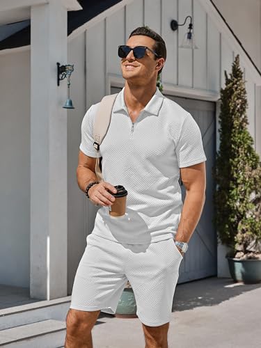 Men's 2 Piece Outfits Sets Polo Shirt and Shorts Summer Fashion Casual Short Sleeve Polo Tracksuit for Men - Image 4