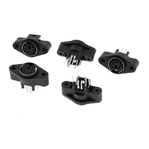 uxcell 5 Piezas Adaptador S-Video Mini DIN 6 Pines Hembra miniatura 1