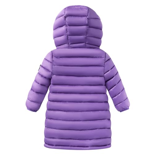 HILEELANG Kids Boy Girl Puffer Jacket Coat Hood Mid Length Light Weight Warm Insulated Padded Classic Solid Winter Outwear2