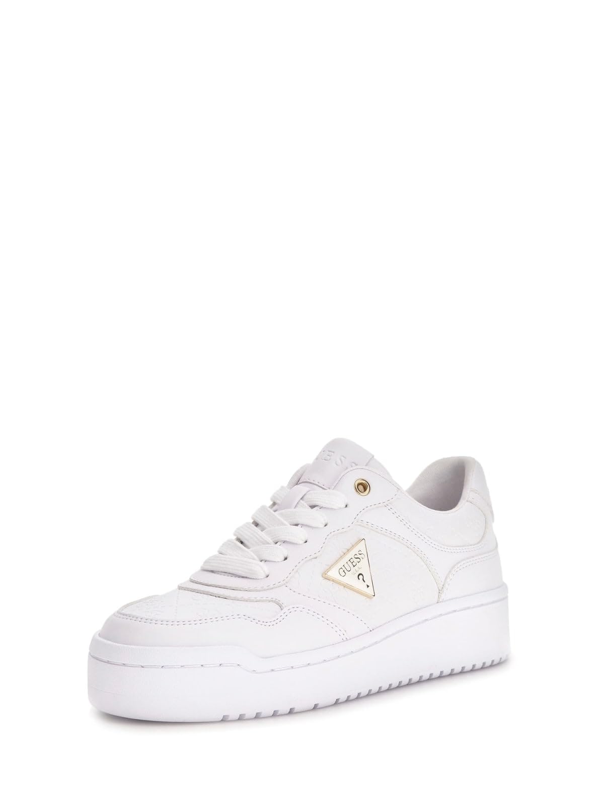 GUESS Women's Miram Sneaker, White 140, 3 UK