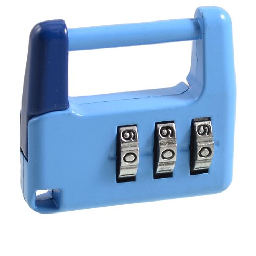 Image of Aexit Blue Metal Padlocks & Hasps 3 Digits Combination Padlock Password Combination Padlocks Security Lock