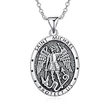 HELORET Collar de santo, amuleto, medalla de la serie Saint, joyería para mujeres y hombres, collar católico, regalo para protegernos, Chapado en oro, No es una piedra preciosa