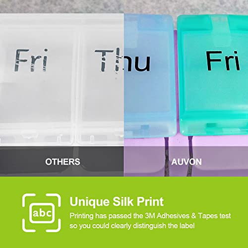 image for AUVON Weekly Pill Organizer Arthritis Friendly, BPA Free Travel 7 Day 
