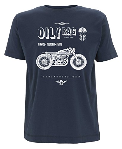 Oily Rag Co Shed Build Motorcycle T Shirt Denim
