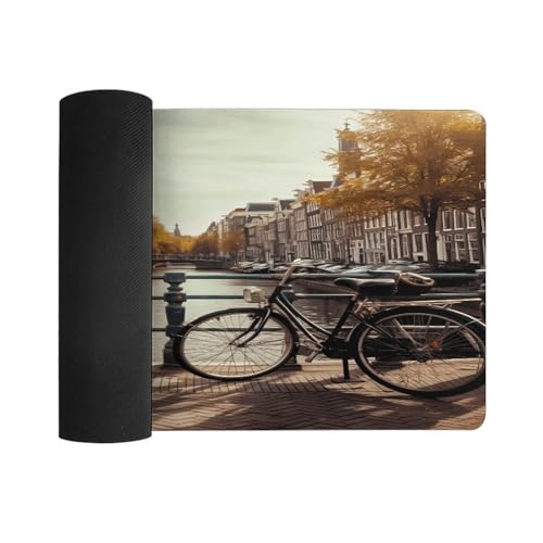 Bicycles in Amsterdam Desk Pad con Base de Goma 30x60 cm miniatura 3