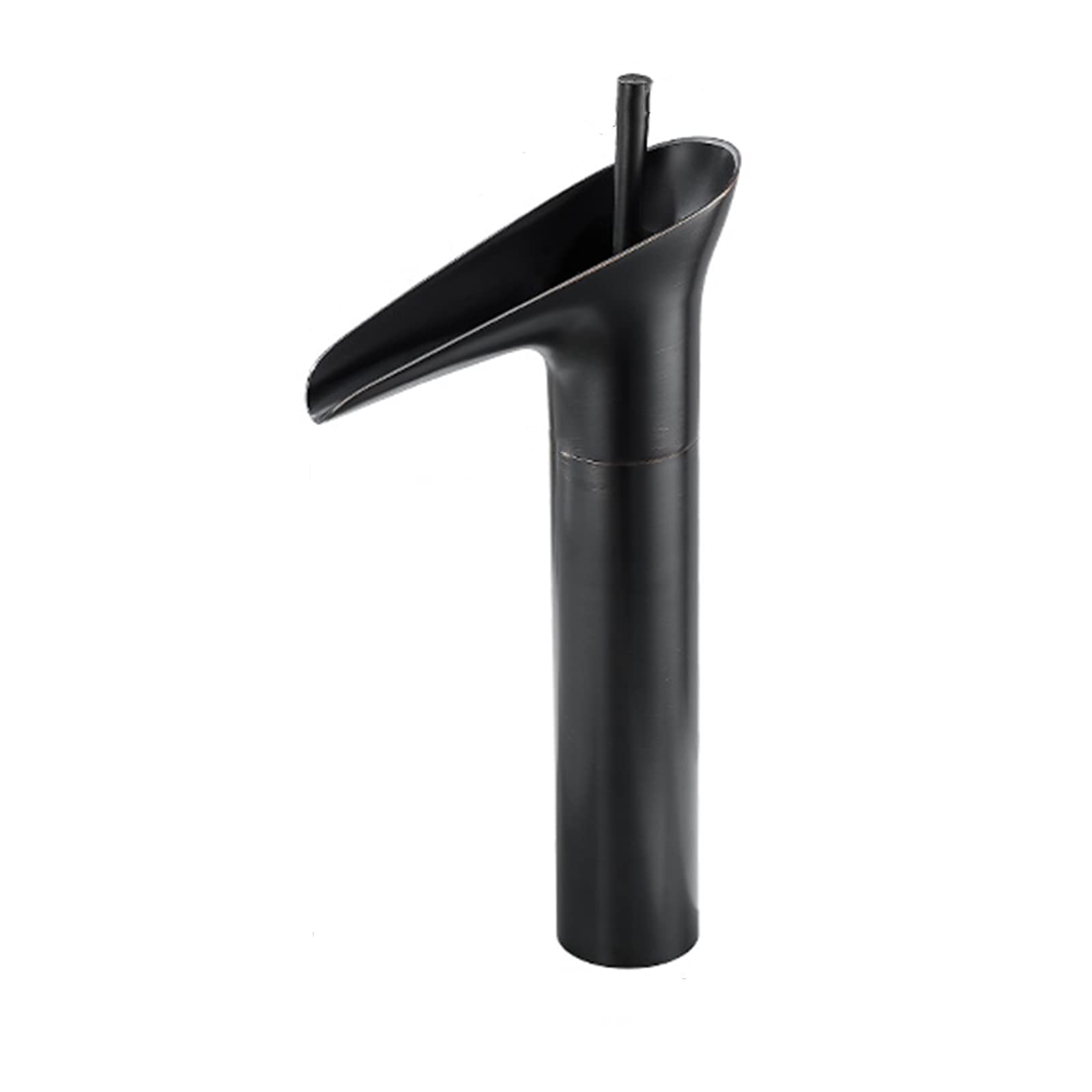Robinet de salle de bain cascade anti-éclaboussures noir rétro pour lavabo 1 trou