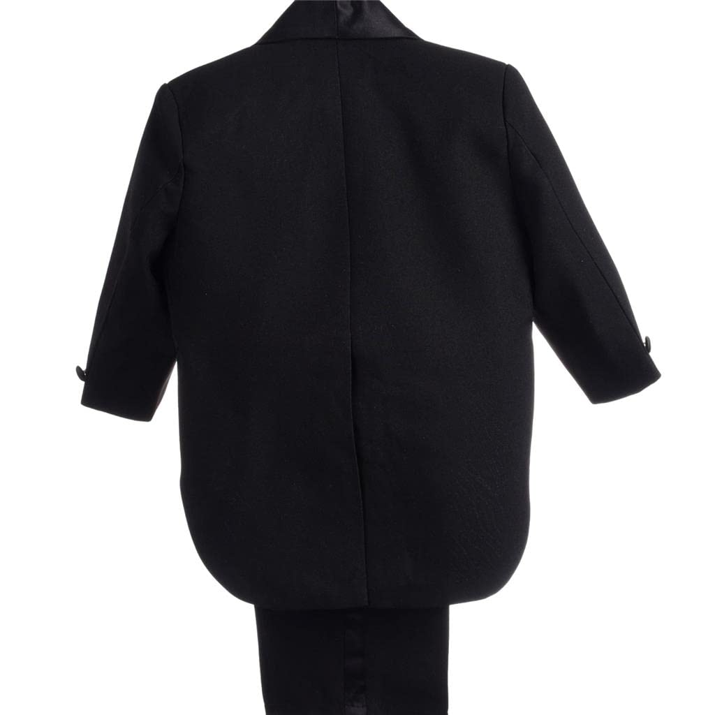 Lito Angels Smoking pour Bebe Garcon, Ensemble 5 Pieces (Blazer, Gilet, Chemise, Noeud Papillon et Pantalon) Costume de Mariage Ceremonie Bapteme, Taille 3-12 Mois, Blanc/Noir/Ivoire