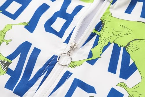 Betusline Kids Boys Dinosaur Hooded Zip Up Lightweight Jackets Windbreaker Casual Outerwear, 18 Months - 13 Years4