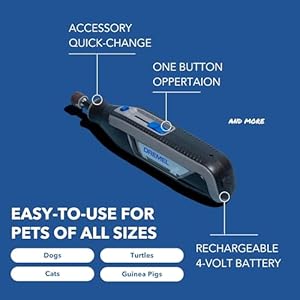 Dremel pawcontrol 7760 pgk dog nail grinder and trimmer cordless rechargeable pet grooming tool kit safe and humane for dogs cats and small animals  urban country home decor