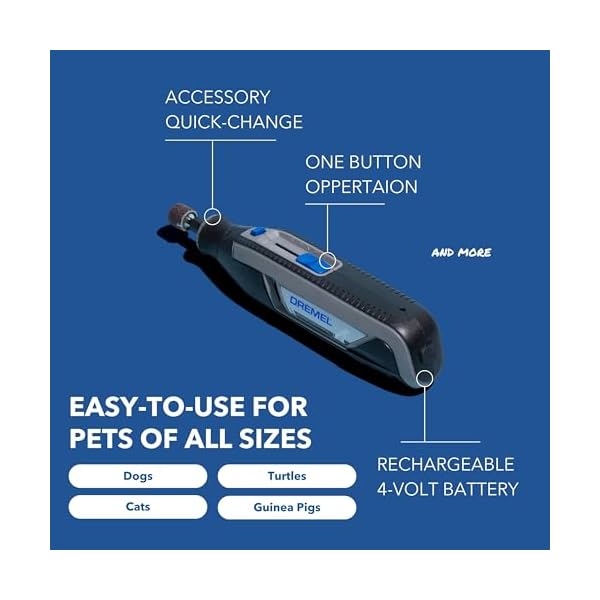 Dremel pawcontrol 7760 pgk dog nail grinder and trimmer cordless rechargeable pet grooming tool kit safe and humane for dogs cats and small animals  urban country home decor