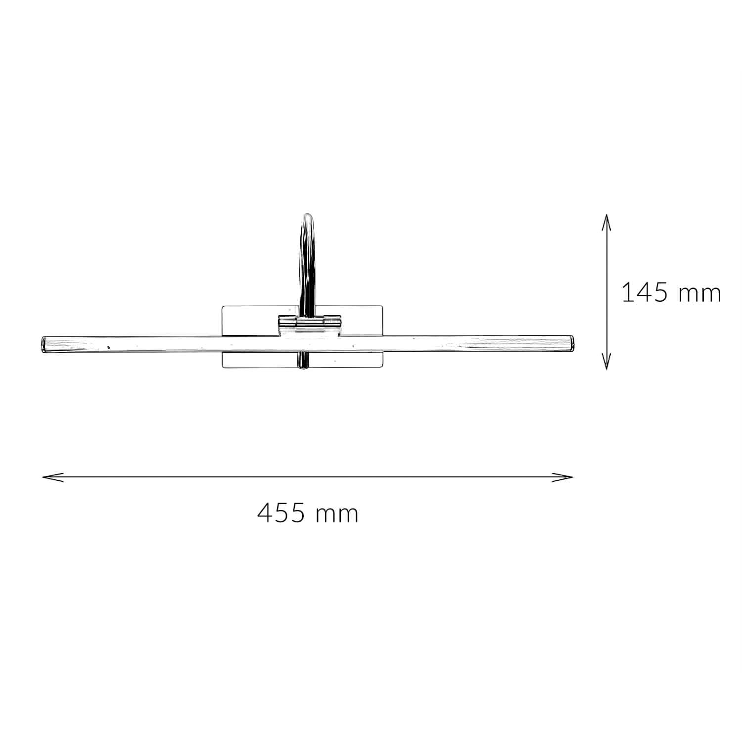Lámpara LED para cuadros XL de metal en latón antiguo ancho: 45 cm lámpara de espejo clásica orientable para pasillo baño salón dormitorio lámpara de pared lámpara para cuadros