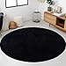 AAFKK Round Area Rugs for Living Room Bedroom, 4x4 Feet Black Ultra Soft Thickened Memory-Foam Modern Indoor Circle Rug, Comfy Minimalist Circular Carpets for Girls Boys Nursery Dorm Home Decor
