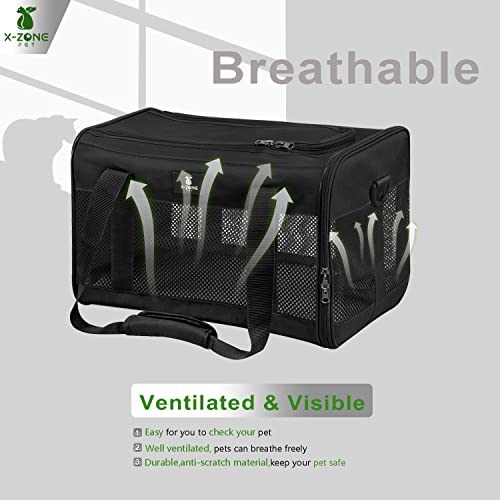 X-Zone Pet Cat Carrier Pet Carrier Portable Kitten Carrier For Small Medium Cats Under 25 Lbs,Cat Carrying Case With Removable Fleece Pad,Airline Approved Soft Sided Pet Travel Carrier #TOP3