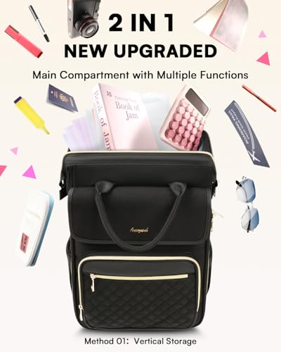 Rolling Backpack for Women, Travel Rolling Laptop Backpack with Wheels, Vertical & Horizontal Storage 2 In 1, Flip-Top Design, Water-Resistant Overnight College Underseat Carry on Luggage4