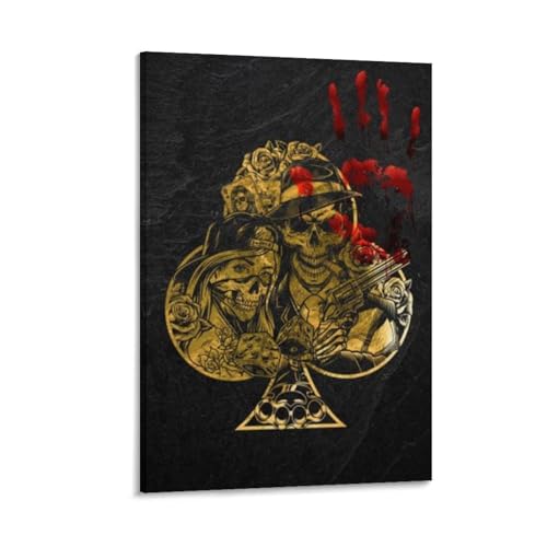 Art mural sur toile cartes à jouer déco vintage pour salle de jeux et bureau