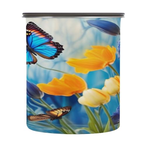 ATTX Lata de Café Acero Inoxidable 900 ml con Tapa Hermética
