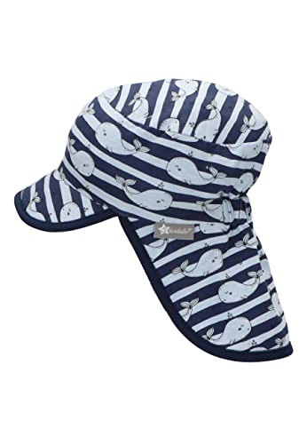 Sterntaler Jungen Schirmmütze mit Nackenschutz Wali Sonnenhut, blau, 47
