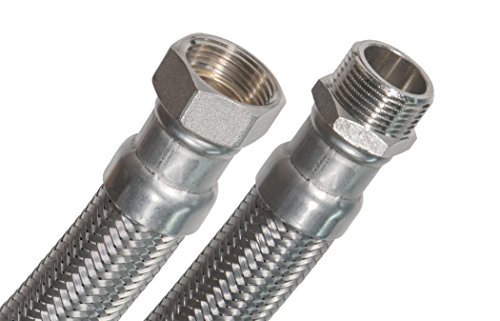 SFX® Panzerschlauch 150cm DN50 - ÜM 2 Zoll x AG 2 Zoll Trinkwasser Edelstahl Umflechtung Flexschlauch 1500mm