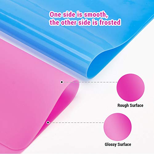 8 PCS Silicone Mats for Crafts, Gartful Epoxy Resin Tumbler Jewelry Casting Molds Sheets, Multiple Sizes(Blue and Pink, 15.7 x 11.8", 11.6 x 8.3", 8.3 x 5.8", 5.8 x 4.1") - Thumbnail 4