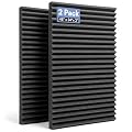 GUERRI 2 Pack Large Acoustic Foam Panels 48" x 24" x 2" Wedge Design Sound Proof Foam Panels High Density Sound Absorbing Panels for Wall, Reduce Echo & Reverb, Studio, Office, Home Theater