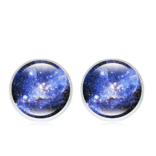 Preisvergleich Produktbild Jewelry, Galaxy Star Time Edelstein-Ohrstecker Interstellar versilbert handgefertigt
