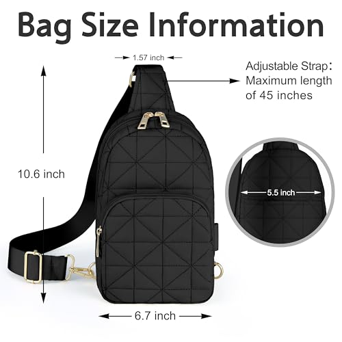 Image of REVOTRA Crossbody Bags for Women Sling Bags Fanny Pack Chest Bag Travel Purse Anti Theft Mother's Day Birthday Gifts for Women Mom Sister Wife Black
