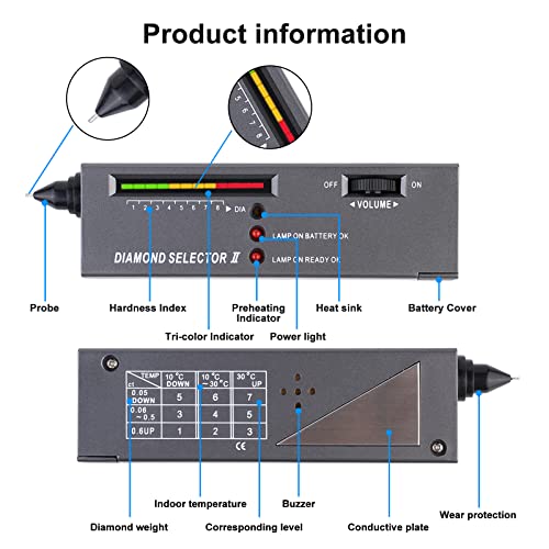 Diamond Gem Tester Pen - High Accuracy Diamond Tester Kit Portable Electronic Diamond Gem Tester With 60X Magnifying Glasses And Battery Jewelry Diamond Detector For Expert Novice #TOP2