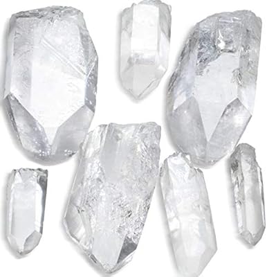 KALIFANO Quartz Points Bundle (500+ Carats) - AAA Bulk High Energy Raw Jewelry Grade Lemurian Reiki Cuarzo Crystal Used for Clarity and Purpose - Information Card Included (Family Owned & Operated)
