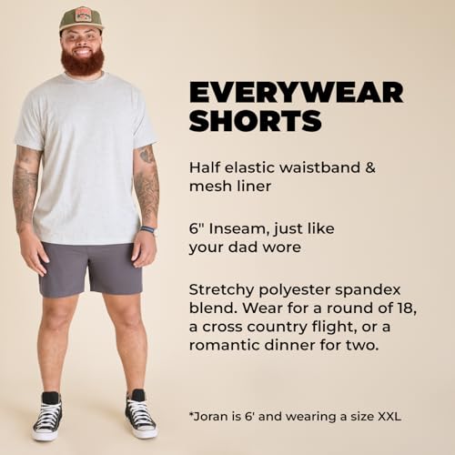 Image of Chubbies Everywear Men's Shorts - Mens Shorts Casual 6in Inseam, Elastic Waist, Water-Resistant, Zipper Pocket