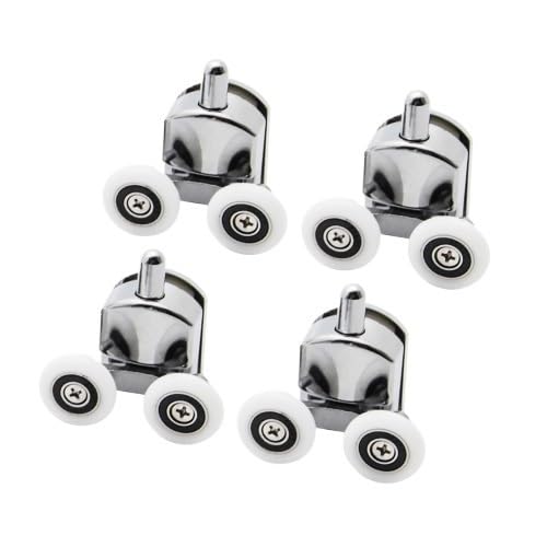 Ruedas Mampara Ducha 4/8 Unidades, Rodamientos De Doble Rueda For Puerta Ducha, Repuestos For Rieles Corredizos(4pcs down,23mm)