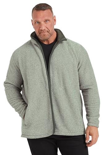 BadRhino Big & Tall Textured Zip Through Fleece - Men's - Plus Size Curve