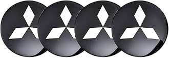 4pcs 2.22inch Car Logo ABS Material Wheel Center Cap Sticker Wheel Emblem Badge Logo Stickers (fit Mitsubishi Black)