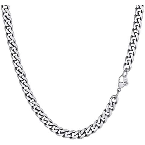 PROSTEEL 18inch Stainless Steel Cuban Chain Necklace Cover
