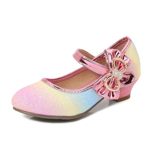 Girls Glitter Princess Mary Jane Pumps Low Heel Wedding Party Dress Shoes Special Occasion Footwear for Toddler/Little Kid