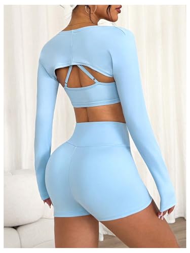 SOLY HUX Women's Tracksuit 3 Piece Outfits Cami Tops and High Waisted Biker Shorts Workout Sets2