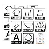 MALUGOGO 2個 衣類類ステッカー 非滑り防止 衣服ラベルメーカー ワードローブ用シール 寝室収納整理用 衣類整理に 貼るだけ簡単多用途