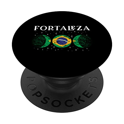 Fortaleza Brazilian City Brazil Flag PopSockets Swappable PopGrip, Black