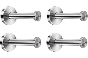 NELXULAS Heavy-Duty Single Brushed Stainless Steel Bath Towel Hook