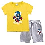 Mercancía oficial: estos pantalones cortos de verano para niños de Capitán América tienen licencia oficial de Marvel. El superhéroe más popular de Marvel.