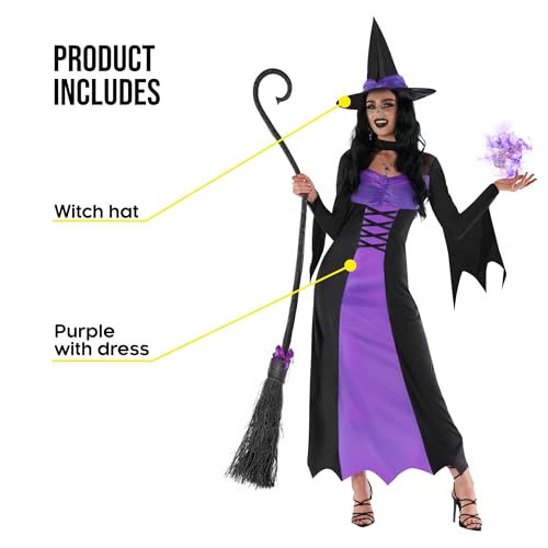 Morph Purple Witches Costumes For Women  Adult Halloween Costumes Women  Witch  Adult Witches Outfit Witch Dress Women  Witch Costume Adult Women   Witches Costume Adult S - BigaMart