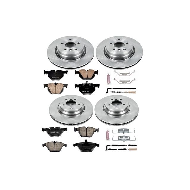 Image of PowerStop Front and Rear Brake Kit for BMW 335d 2009-10 | BMW 335i 2007-10 - Z17 Ceramic Brake Pads & Disc Rotors Replacement, KOE4094