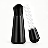 NPOIAUG WDT Tool Espresso   Distributeur de café avec support, 12 aiguilles en acier inoxydable, outil de distribution, noir   Barista Accessoires pour extraction uniforme