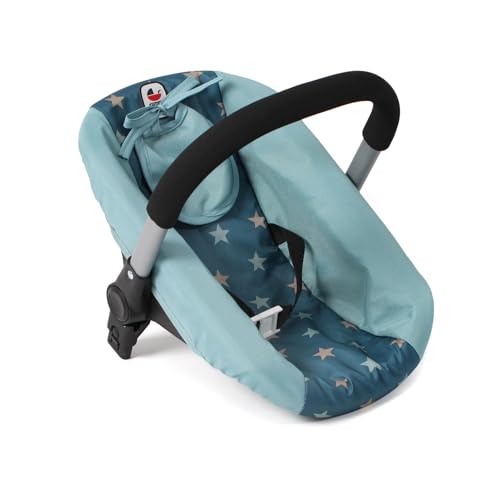 Bayer Chic 2000 - Puppen-Autositz mit Adapter für den Puppenwagen, Puppentrage, Puppenzubehör, Sternchen türkis